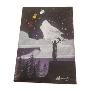 Whimsical vintage art painting on canvas